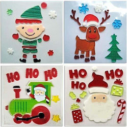 Twentyfive Decorative Window Gel Figure Ho Ho Ho 20x20cm Assorted