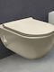 Cerastyle City Wandhängende Toilette Randlos mit Schlank Deckel Sanftes Schließen und Bidet Beige