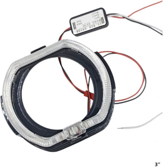 Στεφάνι Angel Eye Φαναριού Αυτοκινήτου 12V Λευκό Χρώμα