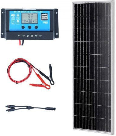 Vevor GDSDJTYNBDJ1MLOFJV9 Monocrystalline Solar Panel 100W 12V 1095x450x29mm