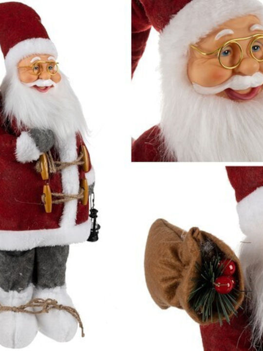 Decorativ Moș Crăciun Gri din Plastic 45x20x15cm.