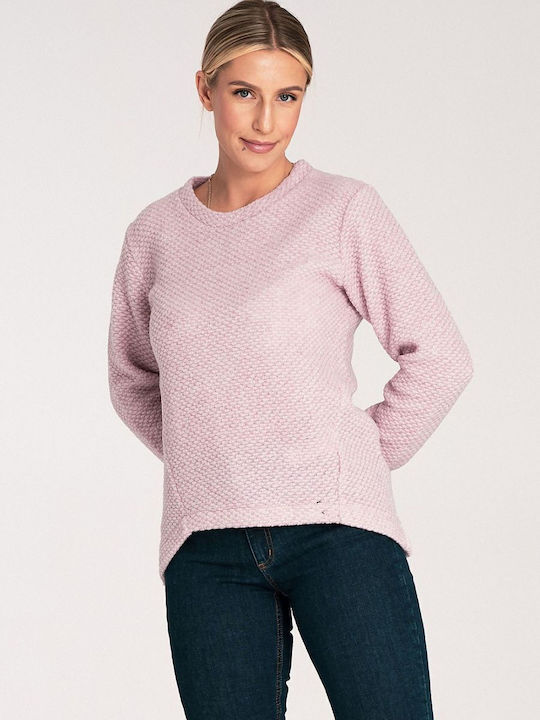 Figl Women's Long Sleeve Sweater Woolen Pink