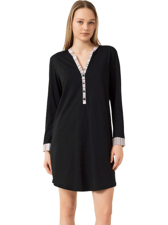 Minerva Winter Women's Nightdress Black Sweet