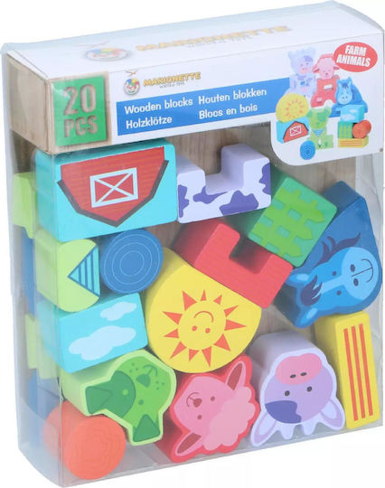 Marionette Wooden Toys Jucărie De Stivuire Farm Din Lemn Pentru Vârsta Peste 24 De Luni