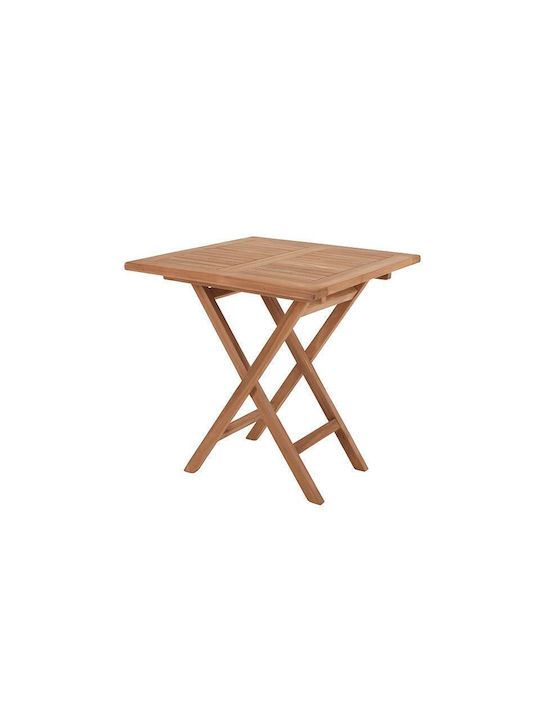 Garten- und Terrassentisch für Kleine Außenbereiche aus Teak Zusammenklappbar Winston Natürliche 70x70x75cm
