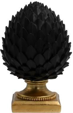Tabletop Decorative Polyresin Fylliana Pineapple Black-Gold Color 14x21cm 281-224-009