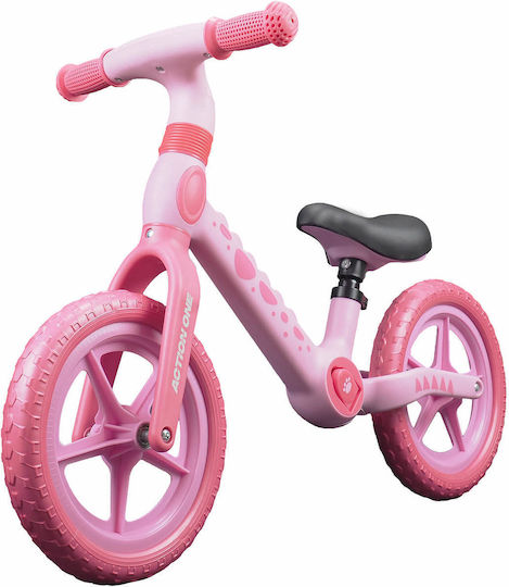 Bicicletă de echilibru pentru copii Action One Spiky 12 inch roz