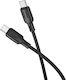 Borofone USB 2.0 Cable USB-C male - USB-C 60W PD Μαύρο 1m