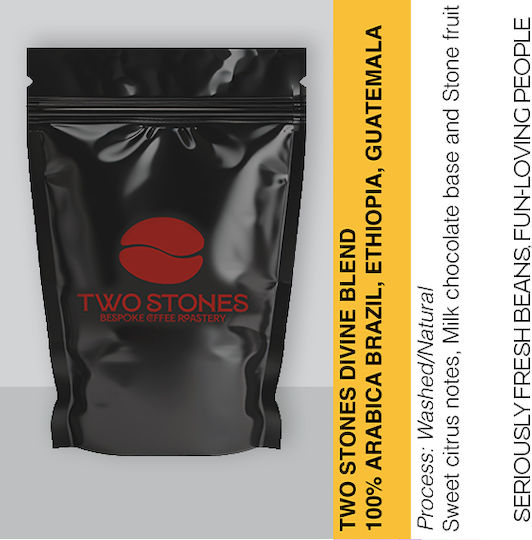 Кафе Twostones Coffee Roasters Еспресо Кафе Единичен Произход Арабика Божествена Смес Мляно 500г