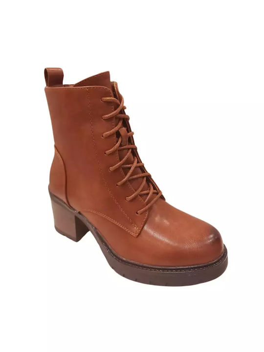 Leather Women's Ankle Boots Brown