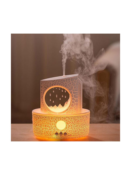 Diffuser Αρωματοθεραπείας Υγραντήρας 300ml Σταγόνες Βροχής Λευκό