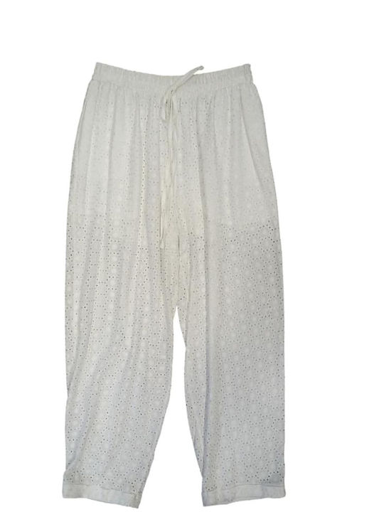 Damen Stoff Hose Weiß