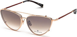 Belstaff Women's Metal Prescription Eyeglass Frame with Clip-On Gold