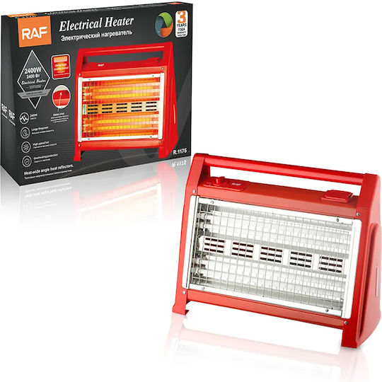Raf Căldură radiantă Cuarț cu termostat și ventilator 2400W