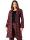 Damen Rot Mantel mit Gürtel
