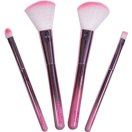 Tri-Coastal Design Επαγγελματικό Σετ με Πινέλα Μακιγιάζ Cosmetic Leopard 4τμχ