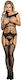 Subblime Sexy Bodystocking Gittermuster mit offenem Schritt Schwarz
