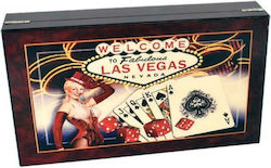 Κουτι Ξυλινο Las Vegas 300 Μαρκες 11.5gr & 2 Τραπουλες Modiano 86.04.268
