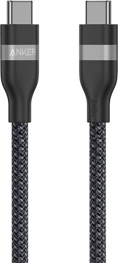 Anker Braided USB 2.0 Cable USB-C male - USB-C 240W PD Μαύρο 0.9m A82E2