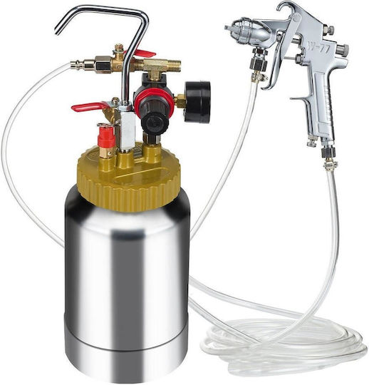 Pressure Tank Spray Gun 2 L Capacity 3.1 Bar 1.8 Mm Nozzle Pressure Gauge