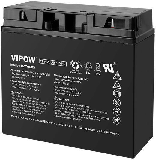 12V 25 Ah 10ч Безподдръжкова Акумулаторна Батерия за Мотоциклет