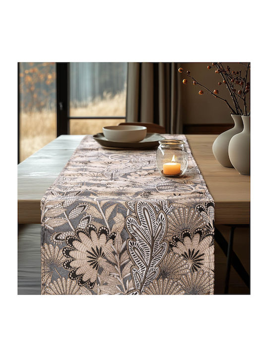 Beauty Home Boho Leaves Χριστουγεννιάτικο Τραπεζομάντηλο Ράνερ