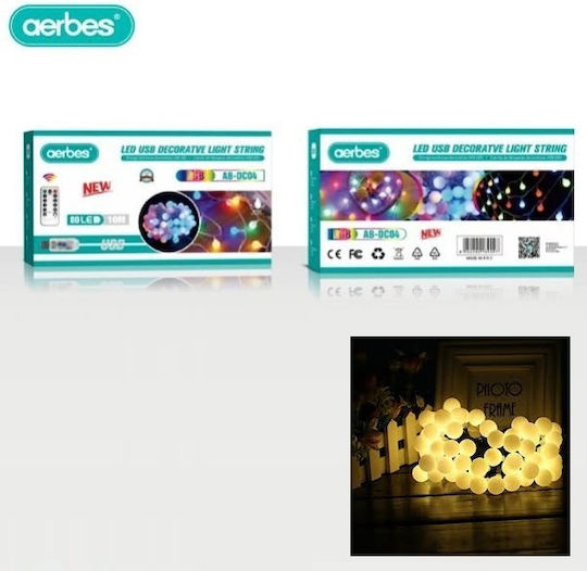 80 Λαμπάκια LED 10μ. Λευκά USB σε Σειρά
