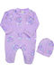 Poulain Set Body pentru Bebeluși Mânecă lungă Catifea Purple 2buc
