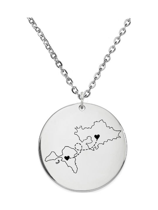 Theodora's Jewellery Κολιέ από Ατσάλι Γκρι