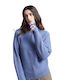 Damen Pullover mit Reißverschluss Blue
