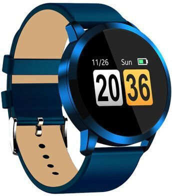 Brățară Fitness Smartwatch Quasar 8 Monitorizare Ritm Cardiac Pași Calorii Notificări Mesaje Rezistent la Apă IP67 Brățară din Piele Ecologică Albastră Culoare Albastră