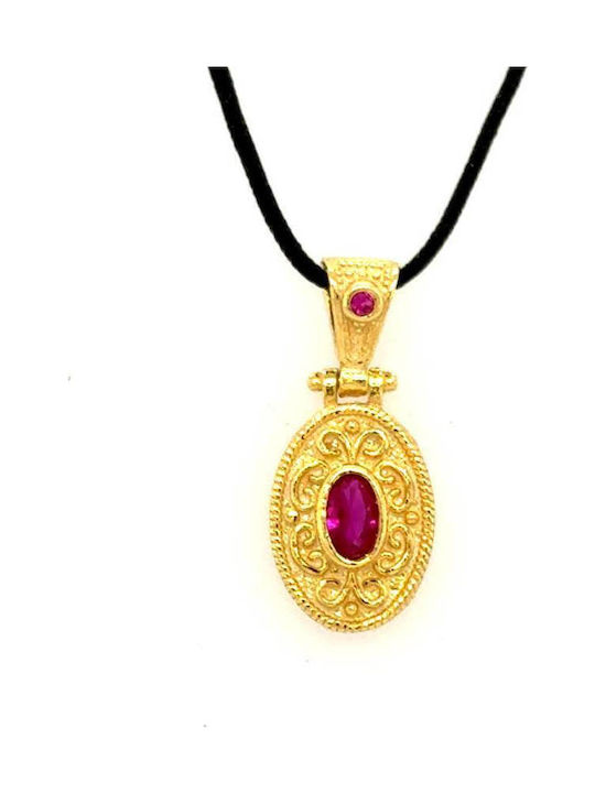 Drandakis Byzantinische Halskette mit Vergoldetem Silber-Feng-Shui-Halskette Drandakis Byzantinische Halskette mit Vergoldetem Silber-Feng-Shui-Halskette