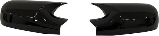 Set 2 Capace Oglindă Stil Batman Renault Scenic II 2004-2009 Culoare Negru Pian Negru Lucios Instalare Ușoară Rezistent la UV Material Premium