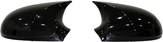 Set 2 Capace Oglindă Stil Batman Skoda Octavia II 2009-2013 Culoare Negru Pian Negru Lucios Instalare Ușoară Rezistent la UV Material Premium