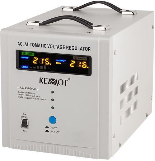 Автоматичен стабилизатор на напрежение 5000 Va 3500 W 150 270 V Ac еднофазен 182 x 312 x 203 мм