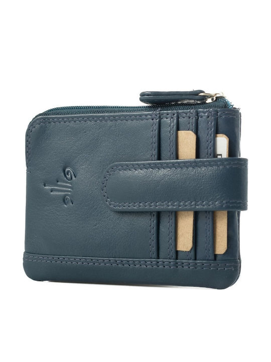 Kion Schlüsselanhänger Brieftasche Leder Blau