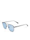 Kreuzbergkinder Xavi Unisex Sunglasses with Black Metal Frame and Light Blue Lens Xavi c4
