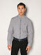 Long-sleeved Cotton Shirt Checked Brown