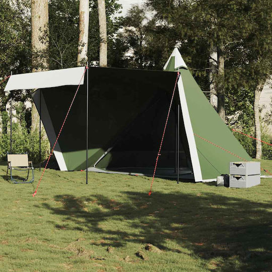 vidaXL Cort Tip Teepee Verde pentru 6 Persoane 486x486x280cm