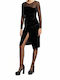 BSB Mini Evening Dress Velvet with Sheer Black