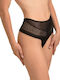 High-waisted Women's Brazil with Lace Black