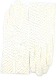 Sermoneta Gloves Λευκά Δερμάτινα Γάντια