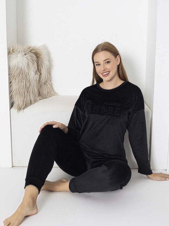 Pijamangel Set Pijamale pentru Femei Black
