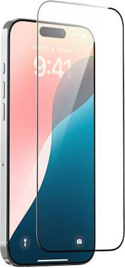 Devia Tempered Glass Negru (iPhone 16)