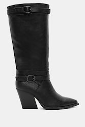 Luigi Women's Cowboy Boots with High Heel Black