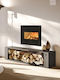 Edilkamin Wood Cassette Fireplace Insert with Straight Window