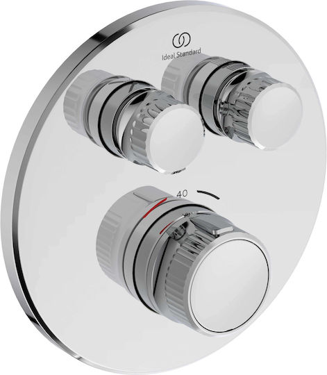 Faucet Ideal Standard Ceratherm Navigo Shower Control 2 Independent Water Flows Round Socket Brass