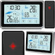Professional Wireless Weather Station Pro Galaxy@ Idealstore Indoor Outdoor Humidity Weather Station External Sensor Stable Stand Illuminated Lcd Screen Range 60m Black-grey