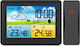 Stație meteo wireless Spring Idealstore cu senzor exterior, higrometru, barometru, prognoză meteo, fazele lunii, nivel de confort, ceas cu alarmă, ecran iluminat, culoare neagră