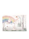 Pastel Wallpaper Children's Room Happy Bunnies Rainbow 260x390